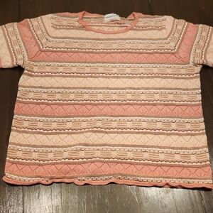 Alfred Dunner Sweater in Pink and Brown Sz XL